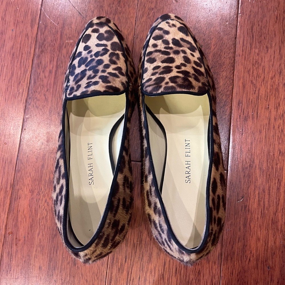 Sarah Flint Rosie Flats , Chocolate Leopard Hair Calf
